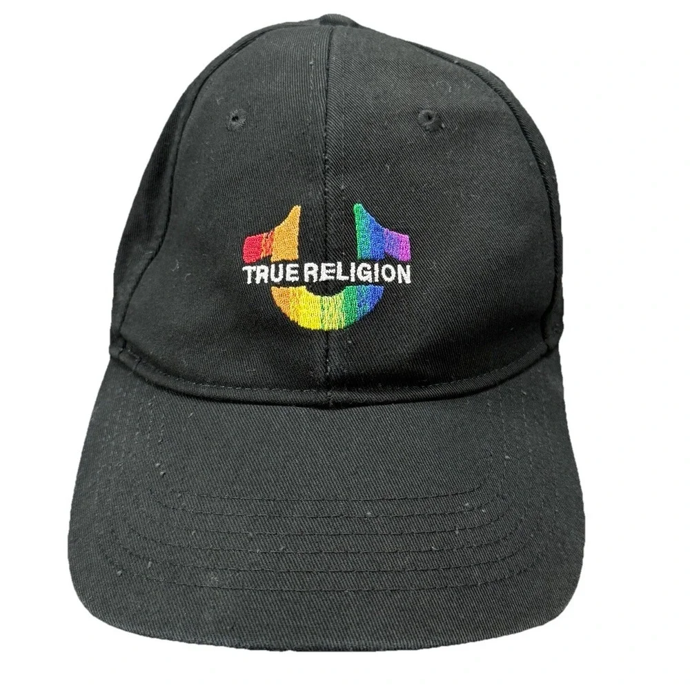 True Religion Horseshoe Logo Hat Black‎ Cap Snapback Adjustable